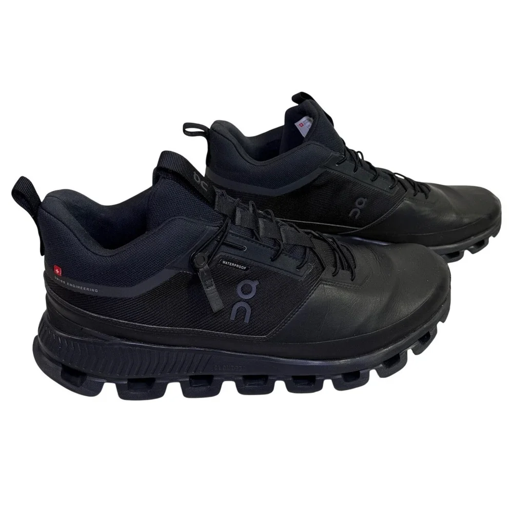 On Cloud Cloudroam Waterproof Mens 14 Black Hiking Running Sneaker Boots Black